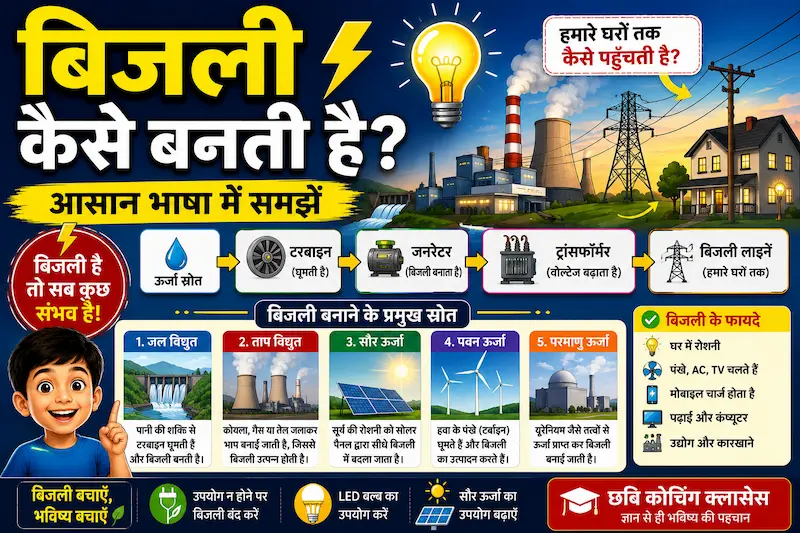 ⚡ बिजली कैसे बनती है? | बच्चों के लिए आसान भाषा में