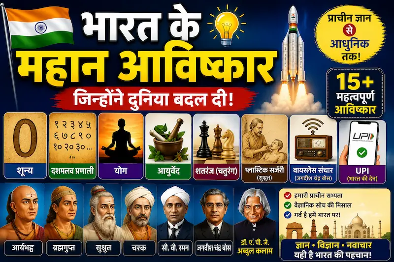भारत के 15 महान आविष्कार जिन्होंने दुनिया बदल दी